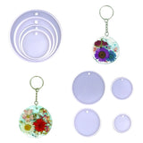 4Pcs Round Keychain Mold DIY Pendant Jewelry Epoxy Resin Crafting Molds