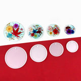 4Pcs Round Keychain Mold DIY Pendant Jewelry Epoxy Resin Crafting Molds