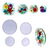 4Pcs Round Keychain Mold DIY Pendant Jewelry Epoxy Resin Crafting Molds