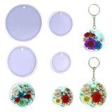 4Pcs Silicone Molds Round Keychain DIY Jewelry Epoxy Resin Crafting