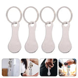 4Pcs Shopping Trolley Tokens Key Rings Stainless Steel Portable Trolley Removers