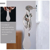 4Pcs Shopping Trolley Tokens Key Rings Stainless Steel Portable Trolley Removers