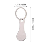 4Pcs Shopping Trolley Tokens Key Rings Stainless Steel Portable Trolley Removers