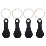 4Pcs Shopping Trolley Tokens Key Rings Stainless Steel Portable Trolley Removers