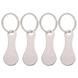 4Pcs Shopping Trolley Tokens Key Rings Stainless Steel Portable Trolley Removers