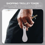4Pcs Shopping Trolley Tokens Key Rings Stainless Steel Portable Trolley Removers
