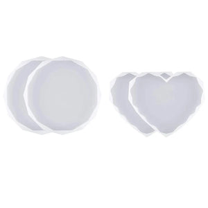 4Pcs Silicone Coaster Mold Epoxy Resin Pouring Mold DIY Craft