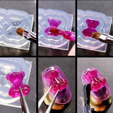 4Pcs Silicone Jewelry Mold Flower Bowtie Bear Resin Mold Epoxy Resin