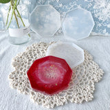 4Pcs Silicone Teapot Mat Tray Mold Octagonal Jewelry Making Mold