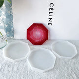 4Pcs Silicone Teapot Mat Tray Mold Octagonal Jewelry Making Mold