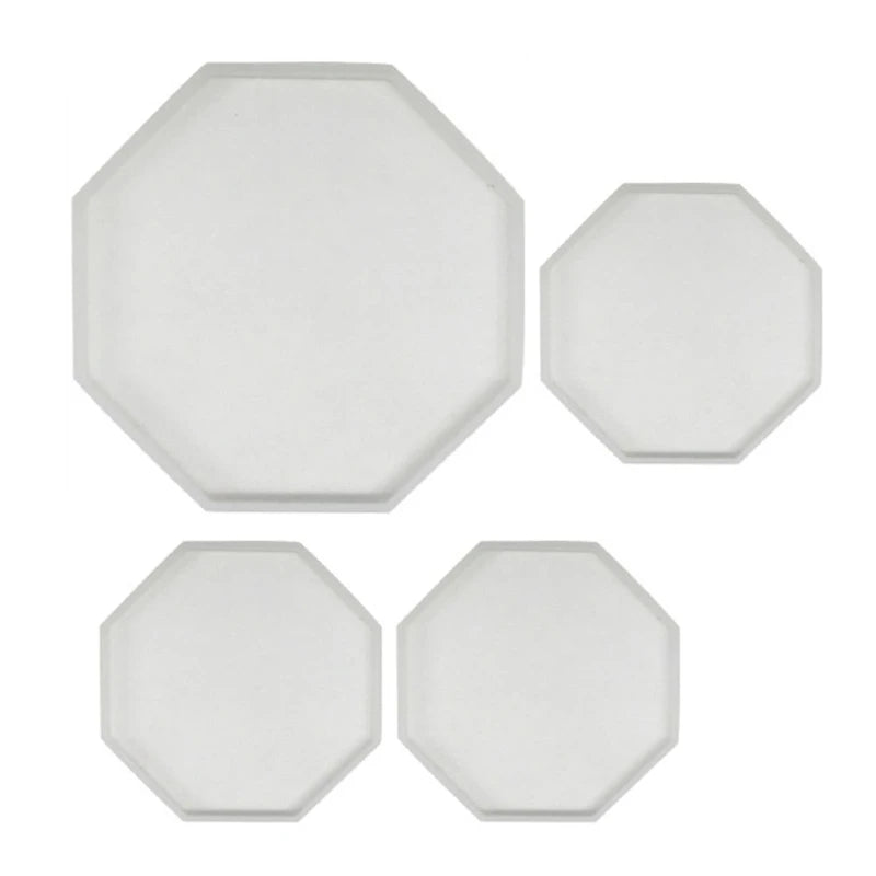 4Pcs Silicone Teapot Mat Tray Mold Octagonal Jewelry Making Mold