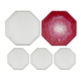 4Pcs Silicone Teapot Mat Tray Mold Octagonal Jewelry Making Mold