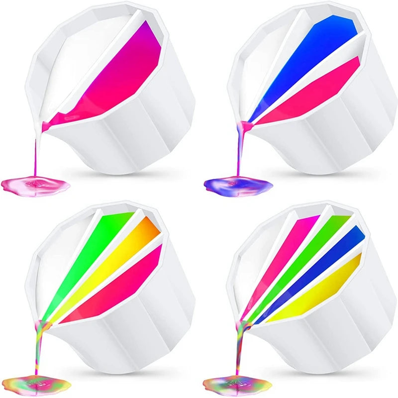 4Pcs Silicone Split Cup for Paint Pouring Resin Acrylic DIY Oil Painting