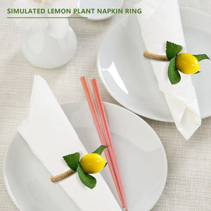 4Pcs Lemon Napkin Ring Fruit Meal Buckle Hotel Model Room Party Supplies