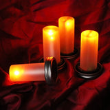 4Pcs Solar LED Mason Jar Torch Flame Garden Outdoor Candle Lantern