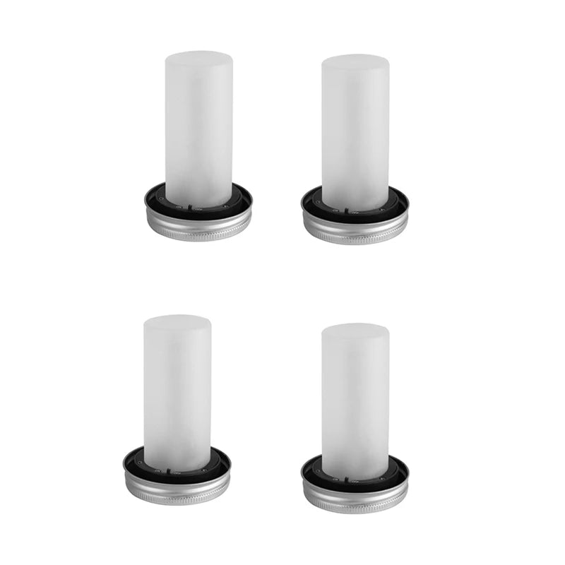 4Pcs Solar LED Mason Jar Torch Flame Garden Outdoor Candle Lantern