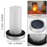 4Pcs Solar LED Mason Jar Torch Flame Garden Outdoor Candle Lantern