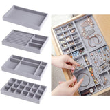 4Pcs Jewelry Tray Stackable Organizer Display Drawer Dresser Storage