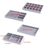 4Pcs Stackable Jewelry Tray Kit Display Drawer Storage