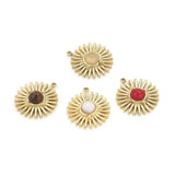 4Pcs Stainless Steel Boho Charms Stone Pendants DIY Jewelry Findings