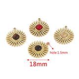 4Pcs Stainless Steel Boho Charms Stone Pendants DIY Jewelry Findings