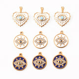 4Pcs Stainless Steel Enamel Heart Charms Plated Eye Charm Pendants