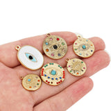 4Pcs Enamel Eye Charms for DIY Jewelry Making