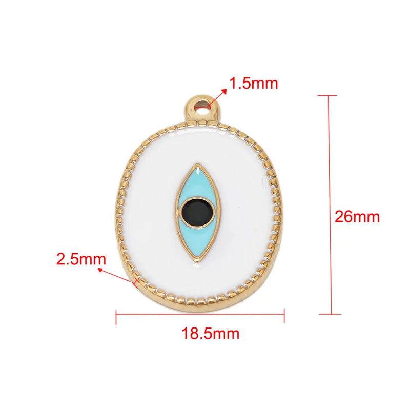 4Pcs Enamel Eye Charms for DIY Jewelry Making