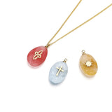 4Pcs Stainless Steel Stone Pendants for DIY Jewelry Accessories
