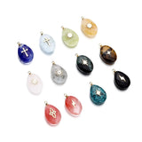4Pcs Stainless Steel Stone Pendants for DIY Jewelry Accessories