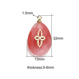4Pcs Stainless Steel Stone Pendants for DIY Jewelry Accessories