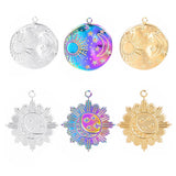 4Pcs Stainless Steel Celestial Charms for Jewelry Making