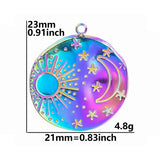 4Pcs Stainless Steel Celestial Charms for Jewelry Making