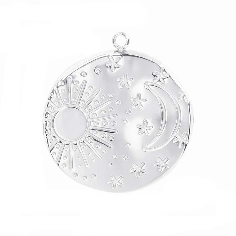 4Pcs Stainless Steel Celestial Charms for Jewelry Making