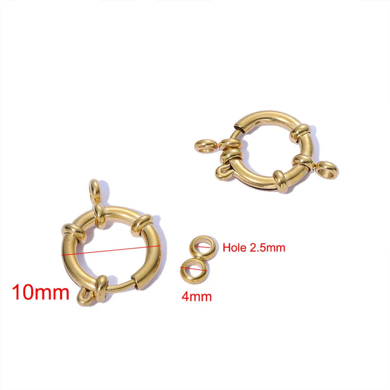 4Pcs Stainless Steel Spring Ring Clasps Hooks For Bracelet Necklace DIY Jewelry