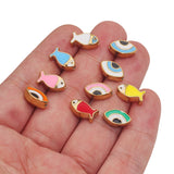 4Pcs Small Fish Beads Spacer Enamel Eyes DIY Jewelry Findings