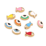 4Pcs Small Fish Beads Spacer Enamel Eyes DIY Jewelry Findings