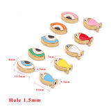 4Pcs Small Fish Beads Spacer Enamel Eyes DIY Jewelry Findings