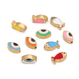 4Pcs Small Fish Beads Spacer Enamel Eyes DIY Jewelry Findings