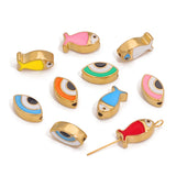 4Pcs Small Fish Beads Spacer Enamel Eyes DIY Jewelry Findings