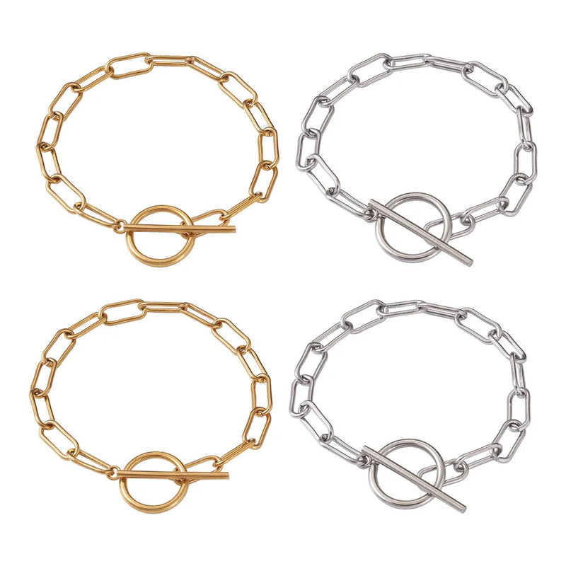 4Pcs Titanium Steel Paperclip Bracelets DIY Jewelry 22.5cm