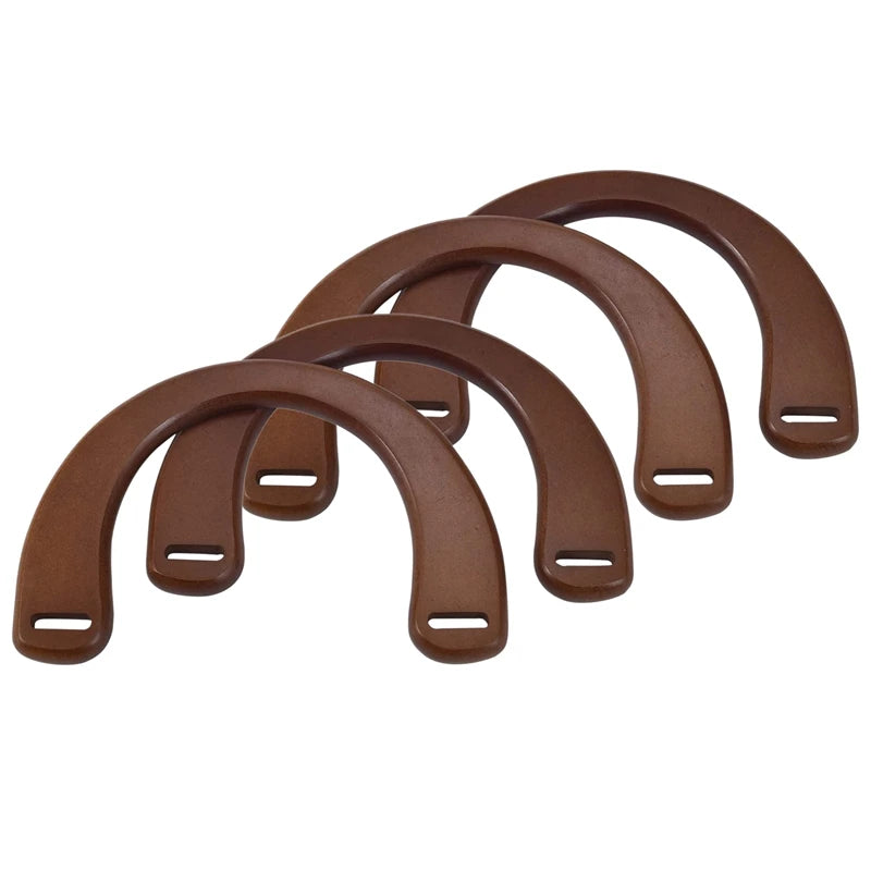 4Pcs Wooden Bag Handles Replacement for Handbags Straw Beach Bags
