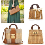 4Pcs Wooden Bag Handles Replacement for Handbags Straw Beach Bags