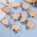 4Pcs Animal Beech Wood DIY Grinding Bar Baby Pacifier Chain Accessories