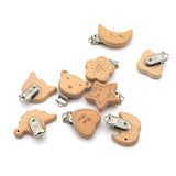 4Pcs Animal Beech Wood DIY Grinding Bar Baby Pacifier Chain Accessories