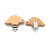 4Pcs Animal Beech Wood DIY Grinding Bar Baby Pacifier Chain Accessories