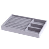 4Pcs Velvet Jewelry Display Tray Case Stackable Jewellery Holder