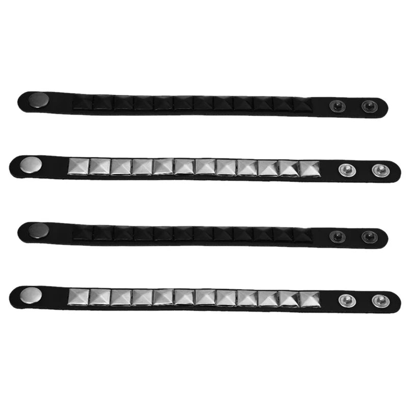 Punk Pyramid Studded Leather Bracelet Wristband