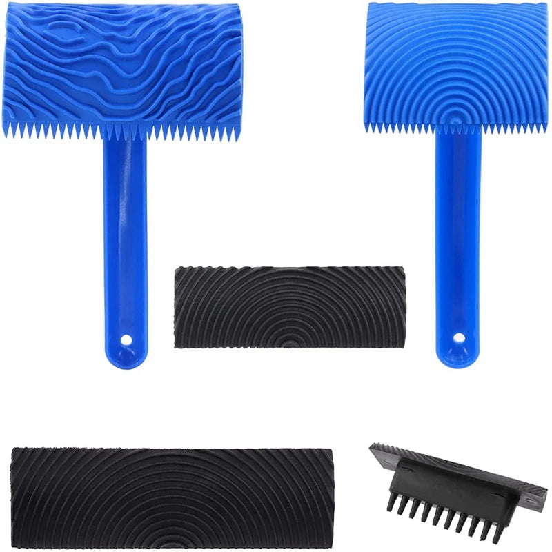 4Pcs Wood Graining Painting Tool Set, Wood Grain and Texture Pattern Tool