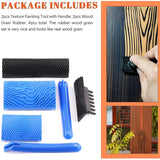 4Pcs Wood Graining Painting Tool Set, Wood Grain and Texture Pattern Tool